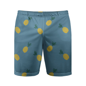 Мужские шорты спортивные с принтом Pineapplы в Санкт-Петербурге,  |  | ананасик | ананасовый | ананасы | лето | паттерн | тропический