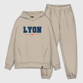 Мужской костюм хлопок OVERSIZE с принтом Lyon FC Classic в Новосибирске,  |  | club | football | logo | lyon | lyonnais | olympique | клуб | лион | лого | мяч | символ | спорт | футбол | футболист | футболисты | футбольный