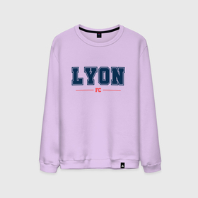 Мужской свитшот хлопок с принтом Lyon FC Classic в Новосибирске, 100% хлопок |  | club | football | logo | lyon | lyonnais | olympique | клуб | лион | лого | мяч | символ | спорт | футбол | футболист | футболисты | футбольный