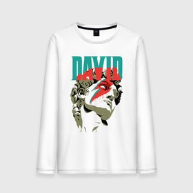 Мужской лонгслив хлопок с принтом Давид Bowie в Тюмени, 100% хлопок |  | bowie | david | david bowie | бюст | давид | давида | музыка | рок | рок группа | рок кот | роккот | статуя