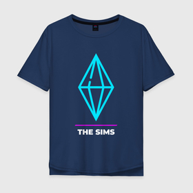 Мужская футболка хлопок Oversize с принтом Символ The Sims в неоновых цветах в Курске, 100% хлопок | свободный крой, круглый ворот, “спинка” длиннее передней части | logo | neon | sims | the | the sims | игра | игры | лого | логотип | неон | символ | симс