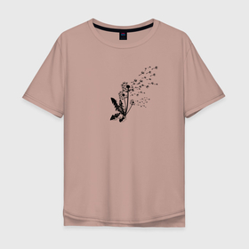 Мужская футболка хлопок Oversize с принтом Одуванчик цветение в Тюмени, 100% хлопок | свободный крой, круглый ворот, “спинка” длиннее передней части | одуванчик | полевые | цветение | цветы