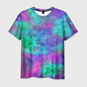 Мужская футболка 3D с принтом Красочный летний паттерн в Санкт-Петербурге, 100% полиэфир | прямой крой, круглый вырез горловины, длина до линии бедер | abstraction | color | pattern | summer | абстракция | лето | паттерн | цвет