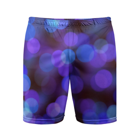 Мужские шорты спортивные с принтом Фиолетовые блики (боке) в Санкт-Петербурге,  |  | блики | боке | круги | размытие | фиолетовые