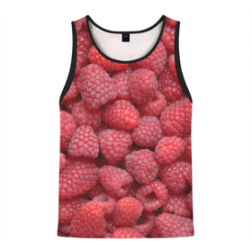 Мужская майка 3D с принтом Малина   ягоды в Курске, 100% полиэстер | круглая горловина, приталенный силуэт, длина до линии бедра. Пройма и горловина окантованы тонкой бейкой | Тематика изображения на принте: еда | лесные ягоды | малина | малина текстура | малиновые | малиновый | фрукты и ягоды | ягода | ягода малина | ягоды