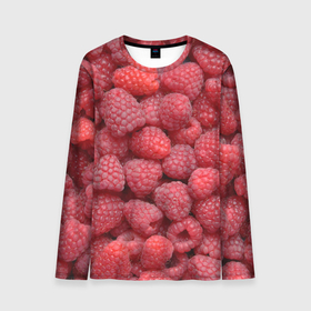 Мужской лонгслив 3D с принтом Малина   ягоды в Курске, 100% полиэстер | длинные рукава, круглый вырез горловины, полуприлегающий силуэт | еда | лесные ягоды | малина | малина текстура | малиновые | малиновый | фрукты и ягоды | ягода | ягода малина | ягоды
