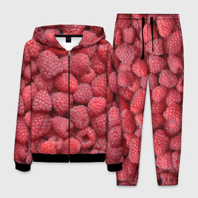 Мужской костюм 3D с принтом Малина   ягоды в Санкт-Петербурге, 100% полиэстер | Манжеты и пояс оформлены тканевой резинкой, двухслойный капюшон со шнурком для регулировки, карманы спереди | еда | лесные ягоды | малина | малина текстура | малиновые | малиновый | фрукты и ягоды | ягода | ягода малина | ягоды