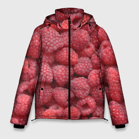 Мужская зимняя куртка 3D с принтом Малина   ягоды в Новосибирске, верх — 100% полиэстер; подкладка — 100% полиэстер; утеплитель — 100% полиэстер | длина ниже бедра, свободный силуэт Оверсайз. Есть воротник-стойка, отстегивающийся капюшон и ветрозащитная планка. 

Боковые карманы с листочкой на кнопках и внутренний карман на молнии. | Тематика изображения на принте: еда | лесные ягоды | малина | малина текстура | малиновые | малиновый | фрукты и ягоды | ягода | ягода малина | ягоды