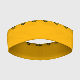 Повязка на голову 3D с принтом Черное кружево на желтом фоне в Курске,  |  | black lace | lace | желтый | кружева | черное кружево | черный и желтый