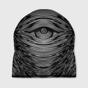 Шапка 3D с принтом Око и магнитные волны в Кировске, 100% полиэстер | универсальный размер, печать по всей поверхности изделия | Тематика изображения на принте: всевидящий | гиптноз | глаз | иллюминаты | масоны | массоны | око | от сглаза | посознание | транс