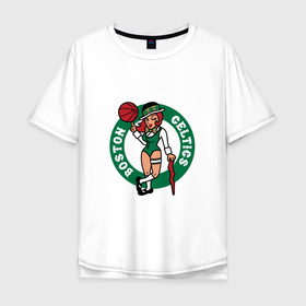 Мужская футболка хлопок Oversize с принтом Celtics Girl в Екатеринбурге, 100% хлопок | свободный крой, круглый ворот, “спинка” длиннее передней части | basketball | boston | celtics | game | girl | nba | sport | баскетбол | баскетболист | бостон | девушка | игра | мяч | нба | селтикс | спорт | спортсмен