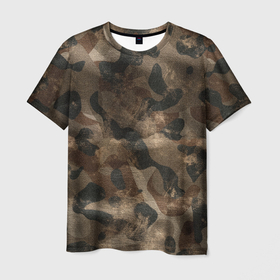 Мужская футболка 3D с принтом Камуфляж с потёртостями   Буря в пустыне в Новосибирске, 100% полиэфир | прямой крой, круглый вырез горловины, длина до линии бедер | Тематика изображения на принте: camo | camouflage | армейская форма | военная форма | камуфляж | охота