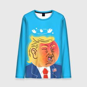 Мужской лонгслив 3D с принтом Дональд Трамп и Твиттер в Белгороде, 100% полиэстер | длинные рукава, круглый вырез горловины, полуприлегающий силуэт | donald trump | америка | дональд | дональд трамп | сша | твиттер | трамп