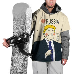 Накидка на куртку 3D с принтом Дональд Трамп   Я люблю Россию в Петрозаводске, 100% полиэстер |  | Тематика изображения на принте: donald trump | америка | дональд | дональд трамп | россия | сша | трамп