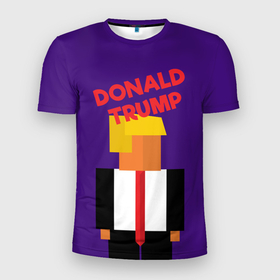 Мужская футболка 3D Slim с принтом Дональд  Трамп в Екатеринбурге, 100% полиэстер с улучшенными характеристиками | приталенный силуэт, круглая горловина, широкие плечи, сужается к линии бедра | america | donald trump | америка | дональд | дональд трамп | сша | трамп