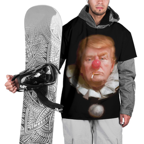 Накидка на куртку 3D с принтом Дональд Трамп клоун в Кировске, 100% полиэстер |  | america | donald trump | америка | дональд | дональд трамп | сша | трамп