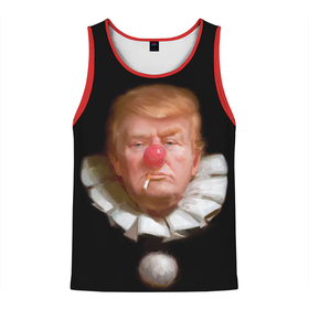 Мужская майка 3D с принтом Дональд Трамп клоун в Белгороде, 100% полиэстер | круглая горловина, приталенный силуэт, длина до линии бедра. Пройма и горловина окантованы тонкой бейкой | america | donald trump | америка | дональд | дональд трамп | сша | трамп