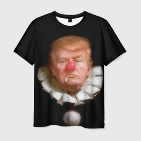 Мужская футболка 3D с принтом Дональд Трамп клоун в Тюмени, 100% полиэфир | прямой крой, круглый вырез горловины, длина до линии бедер | america | donald trump | америка | дональд | дональд трамп | сша | трамп