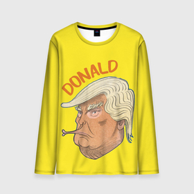 Мужской лонгслив 3D с принтом Дональд Трамп   губы уточкой в Белгороде, 100% полиэстер | длинные рукава, круглый вырез горловины, полуприлегающий силуэт | america | donald trump | америка | дональд | дональд трамп | сша | трамп
