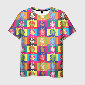 Мужская футболка 3D с принтом Дональд Трамп, цветной паттерн в Екатеринбурге, 100% полиэфир | прямой крой, круглый вырез горловины, длина до линии бедер | america | donald trump | америка | дональд | дональд трамп | сша | трамп