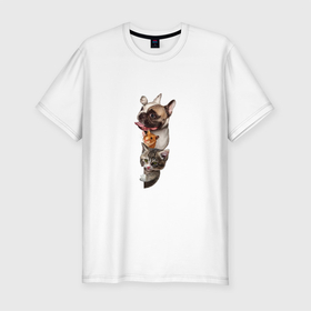 Мужская футболка хлопок Slim с принтом PETS DOG HAMSTER KITTEN в Петрозаводске, 92% хлопок, 8% лайкра | приталенный силуэт, круглый вырез ворота, длина до линии бедра, короткий рукав | домашние животные | котенок | кошка | очаровательные | собака | хомяк