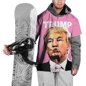 Накидка на куртку 3D с принтом Дональд Трамп на розовом в Кировске, 100% полиэстер |  | america | donald trump | америка | дональд | дональд трамп | сша | трамп
