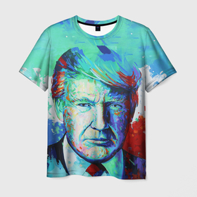 Мужская футболка 3D с принтом Дональд Трамп арт , 100% полиэфир | прямой крой, круглый вырез горловины, длина до линии бедер | america | donald trump | usa | америка | дональд | дональд трамп | сша | трамп