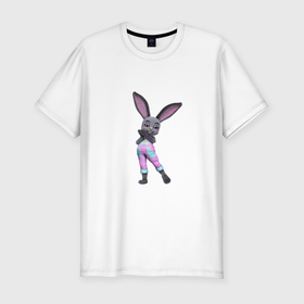 Мужская футболка хлопок Slim с принтом BIG   EARED HARE ,  |  | Тематика изображения на принте: животное | забавный | лесное | милый | одежда | цветной
