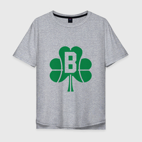 Мужская футболка хлопок Oversize с принтом B   Boston , 100% хлопок | свободный крой, круглый ворот, “спинка” длиннее передней части | basketball | game | nba | sport | баскетбол | баскетболист | бостон | игра | мяч | нба | спорт | спортсмен