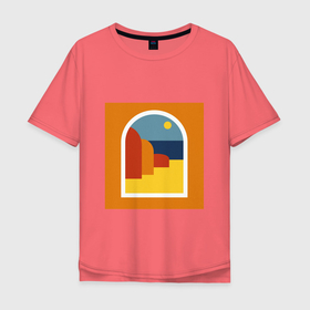 Мужская футболка хлопок Oversize с принтом Summerside в Курске, 100% хлопок | свободный крой, круглый ворот, “спинка” длиннее передней части | абстракция | геометрический | лето | море | простой | фигуры