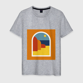 Мужская футболка хлопок с принтом Summerside в Петрозаводске, 100% хлопок | прямой крой, круглый вырез горловины, длина до линии бедер, слегка спущенное плечо. | абстракция | геометрический | лето | море | простой | фигуры