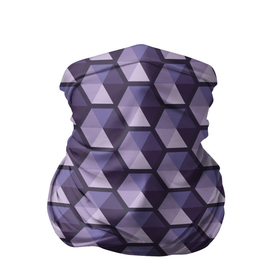 Бандана-труба 3D с принтом Фиолетовые шестиугольники в Курске, 100% полиэстер, ткань с особыми свойствами — Activecool | плотность 150‒180 г/м2; хорошо тянется, но сохраняет форму | абстрактный | геометрический | многоугольники | монохромный | паттерн | треугольники | узор | фиолетовый