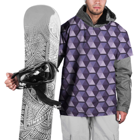 Накидка на куртку 3D с принтом Фиолетовые шестиугольники в Петрозаводске, 100% полиэстер |  | Тематика изображения на принте: абстрактный | геометрический | многоугольники | монохромный | паттерн | треугольники | узор | фиолетовый