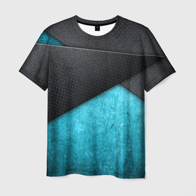 Мужская футболка 3D с принтом Карбоновые пластины в Петрозаводске, 100% полиэфир | прямой крой, круглый вырез горловины, длина до линии бедер | carbon | metal | карбон | металл | перфорация | пластина | техно
