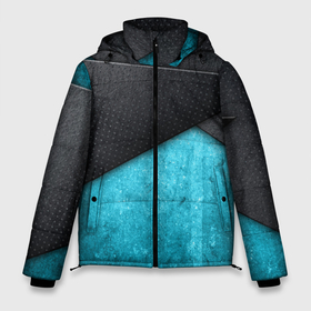 Мужская зимняя куртка 3D с принтом Карбоновые пластины в Екатеринбурге, верх — 100% полиэстер; подкладка — 100% полиэстер; утеплитель — 100% полиэстер | длина ниже бедра, свободный силуэт Оверсайз. Есть воротник-стойка, отстегивающийся капюшон и ветрозащитная планка. 

Боковые карманы с листочкой на кнопках и внутренний карман на молнии. | Тематика изображения на принте: carbon | metal | карбон | металл | перфорация | пластина | техно