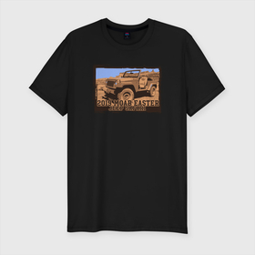 Мужская футболка хлопок Slim с принтом JEEP    ДЖИП в Курске, 92% хлопок, 8% лайкра | приталенный силуэт, круглый вырез ворота, длина до линии бедра, короткий рукав | jeep | авто | автомобиль | джип | путешествие