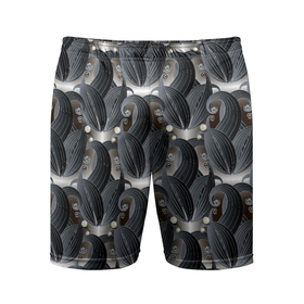 Мужские шорты спортивные с принтом Стильные черные листья ,  |  | abstract | бутоны | линии | паттерн | текстура | узор | узоры | цветы