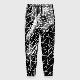 Мужские брюки 3D с принтом Полигональный объёмный авангардный узор в Тюмени, 100% полиэстер | манжеты по низу, эластичный пояс регулируется шнурком, по бокам два кармана без застежек, внутренняя часть кармана из мелкой сетки | abstraction | fashion | geometry | pattern | vanguard | абстракция | авангард | геометрия | мода | узор