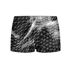 Мужские трусы 3D с принтом Полигональный объёмный авангардный узор в Петрозаводске, 50% хлопок, 50% полиэстер | классическая посадка, на поясе мягкая тканевая резинка | abstraction | fashion | geometry | pattern | vanguard | абстракция | авангард | геометрия | мода | узор