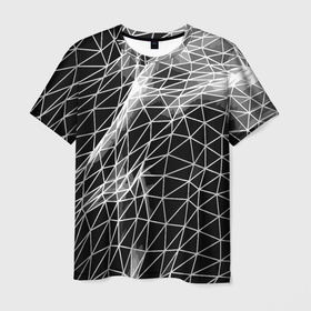 Мужская футболка 3D с принтом Полигональный объёмный авангардный узор в Екатеринбурге, 100% полиэфир | прямой крой, круглый вырез горловины, длина до линии бедер | Тематика изображения на принте: abstraction | fashion | geometry | pattern | vanguard | абстракция | авангард | геометрия | мода | узор