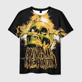 Мужская футболка 3D с принтом Bring Me the Horizon Череп в Новосибирске, 100% полиэфир | прямой крой, круглый вырез горловины, длина до линии бедер | bmth | bring me | bring me the horizon | bring me the horizont | doomed | hardcore | rock | бринг ми | бринг ми зе | бринг ми зе хоризон | музыка | рок