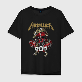 Мужская футболка хлопок Oversize с принтом Metallica Череп в Белгороде, 100% хлопок | свободный крой, круглый ворот, “спинка” длиннее передней части | heavy | heavy metal | metal | metalica | metallica | trash metal | джеймс | кирк | ларс | мастейн | метал | металика | металл | металлика | музыка | ньюстед | рок | трухильо | ульрихт | хеви | хэви | хэммет | хэтфилд
