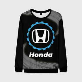 Мужской свитшот 3D с принтом Honda в стиле Top Gear со следами шин на фоне в Курске, 100% полиэстер с мягким внутренним слоем | круглый вырез горловины, мягкая резинка на манжетах и поясе, свободная посадка по фигуре | auto | brand | gear | honda | logo | symbol | top | авто | бренд | гир | лого | символ | следы | топ | хонда | шин | шины