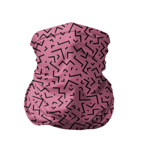 Бандана-труба 3D с принтом Минималистический паттерн на розовом фоне в Кировске, 100% полиэстер, ткань с особыми свойствами — Activecool | плотность 150‒180 г/м2; хорошо тянется, но сохраняет форму | Тематика изображения на принте: fashion | minimalism | pattern | минимализм | мода | паттерн