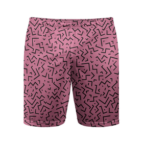 Мужские шорты спортивные с принтом Минималистический паттерн на розовом фоне в Кировске,  |  | fashion | minimalism | pattern | минимализм | мода | паттерн