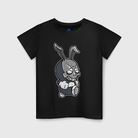 Детская футболка хлопок с принтом Cool hare    hype , 100% хлопок | круглый вырез горловины, полуприлегающий силуэт, длина до линии бедер | ears | fist | hare | hype | jaw | rabbit | skull | teeth | заяц | зубы | кулак | пасть | уши | хайп | череп