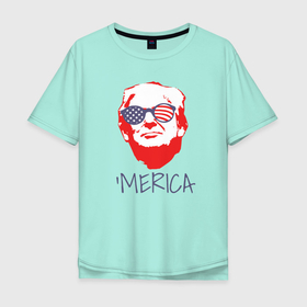 Мужская футболка хлопок Oversize с принтом Дональд Трамп   Америка в Курске, 100% хлопок | свободный крой, круглый ворот, “спинка” длиннее передней части | america | donald trump | usa | америка | дональд | дональд трамп | сша | трамп