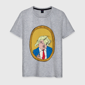 Мужская футболка хлопок с принтом Дональд Трамп златовласка в Екатеринбурге, 100% хлопок | прямой крой, круглый вырез горловины, длина до линии бедер, слегка спущенное плечо. | america | donald trump | usa | америка | дональд | дональд трамп | сша | трамп