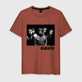 Мужская футболка хлопок с принтом Черный принт OASIS в Новосибирске, 100% хлопок | прямой крой, круглый вырез горловины, длина до линии бедер, слегка спущенное плечо. | britpop | gallagher | oasis | rock | rock group | бритпоп | лиам | ноэл | оазис | рок | рок группа