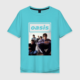 Мужская футболка хлопок Oversize с принтом рок группа OASIS в Тюмени, 100% хлопок | свободный крой, круглый ворот, “спинка” длиннее передней части | britpop | gallagher | oasis | rock | rock group | бритпоп | лиам | ноэл | оазис | рок | рок группа